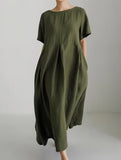 Cotton Loose Flowy Maxi Dress_CWDMD02892