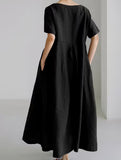 Cotton Loose Flowy Maxi Dress_CWDMD02892
