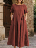 Cotton Loose Flowy Maxi Dress_CWDMD02892