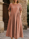 Cotton Loose Flowy Maxi Dress_CWDMD02892
