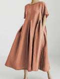 Cotton Loose Flowy Maxi Dress_CWDMD02892