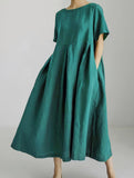 Cotton Loose Flowy Maxi Dress_CWDMD02892