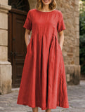 Cotton Loose Flowy Maxi Dress_CWDMD02892
