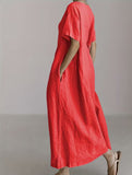 Cotton Loose Flowy Maxi Dress_CWDMD02892