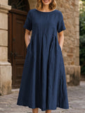 Cotton Loose Flowy Maxi Dress_CWDMD02892