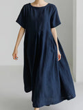 Cotton Loose Flowy Maxi Dress_CWDMD02892