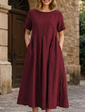 Cotton Loose Flowy Maxi Dress_CWDMD02892