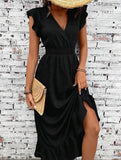 Waist Fit Casual Maxi Vacation Dress_CWDMD02893