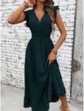 Waist Fit Casual Maxi Vacation Dress_CWDMD02893
