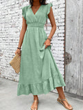 Waist Fit Casual Maxi Vacation Dress_CWDMD02893