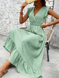 Waist Fit Casual Maxi Vacation Dress_CWDMD02893