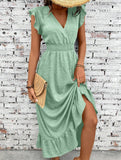 Waist Fit Casual Maxi Vacation Dress_CWDMD02893