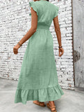 Waist Fit Casual Maxi Vacation Dress_CWDMD02893