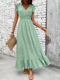 Waist Fit Casual Maxi Vacation Dress_CWDMD02893