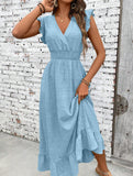 Waist Fit Casual Maxi Vacation Dress_CWDMD02893