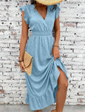 Waist Fit Casual Maxi Vacation Dress_CWDMD02893