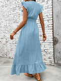 Waist Fit Casual Maxi Vacation Dress_CWDMD02893