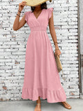 Waist Fit Casual Maxi Vacation Dress_CWDMD02893