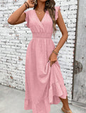 Waist Fit Casual Maxi Vacation Dress_CWDMD02893