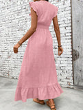 Waist Fit Casual Maxi Vacation Dress_CWDMD02893
