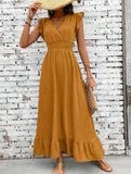 Waist Fit Casual Maxi Vacation Dress_CWDMD02893
