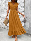Waist Fit Casual Maxi Vacation Dress_CWDMD02893
