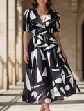 V Neck Cinched Waist Maxi Dress_CWDMD02904
