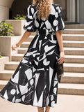 V Neck Cinched Waist Maxi Dress_CWDMD02904