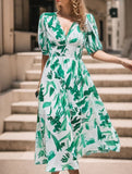 V Neck Cinched Waist Maxi Dress_CWDMD02904