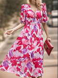 V Neck Cinched Waist Maxi Dress_CWDMD02904