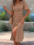 Doll Collar Short Sleeve Dress_CWDMD02907