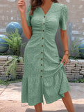 Doll Collar Short Sleeve Dress_CWDMD02907