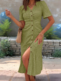 Doll Collar Short Sleeve Dress_CWDMD02907