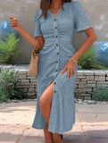 Doll Collar Short Sleeve Dress_CWDMD02907