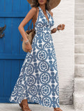 Porcelain Halter Maxi Dress