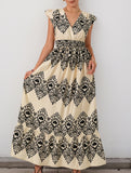 Paisley Print Flutter Sleeve Dress