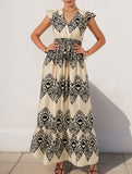 Paisley Print Flutter Sleeve Dress