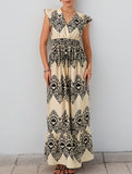 Paisley Print Flutter Sleeve Dress