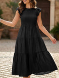 Flutter Sleeve Tiered Mini Dress_CWDMD02934