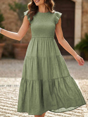 Flutter Sleeve Tiered Mini Dress_CWDMD02934