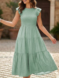 Flutter Sleeve Tiered Mini Dress_CWDMD02934