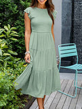 Flutter Sleeve Tiered Mini Dress_CWDMD02934