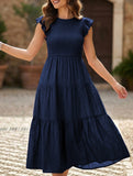 Flutter Sleeve Tiered Mini Dress_CWDMD02934