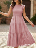 Flutter Sleeve Tiered Mini Dress_CWDMD02934