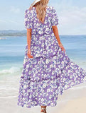 Puff Sleeve Print Mini Dress_CWDMD02935