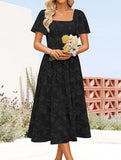 Square Neck Boho Floral Midi Dress_CWDMD02939