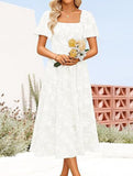Square Neck Boho Floral Midi Dress_CWDMD02939