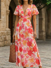 Sexy Slim Fit V-neck maxi dress