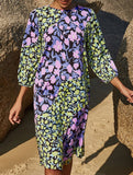 Printed mid-cuff pullover dress_CWDMD6508
