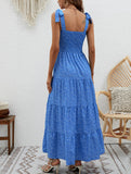 Lace-Up Strapless Halter Dress ??Elegant Backless Summer Midi for Women